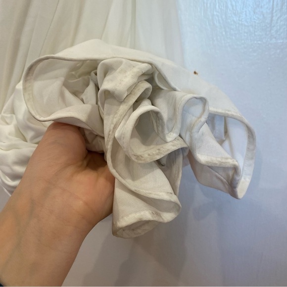 Anthropologie | Mac Duggal 26517 One Shoulder Ruched Jersey Gown In White Size 0 - Picture 8 of 13